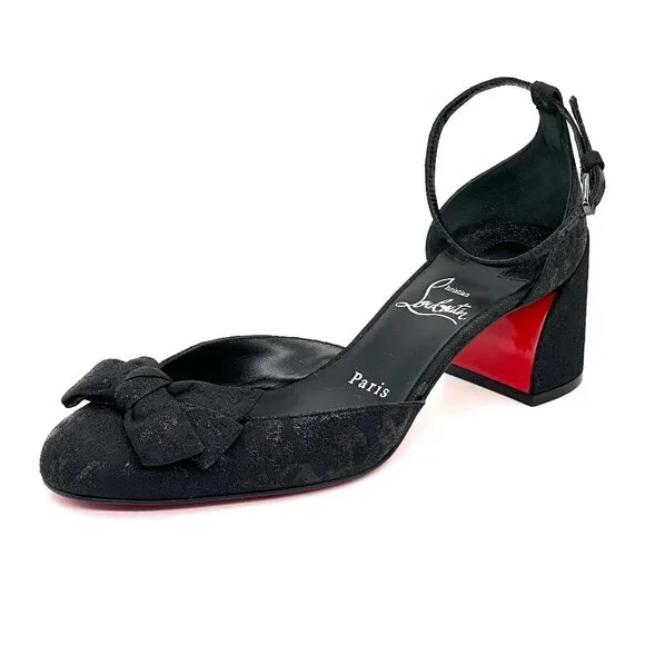 Christian Louboutin JANE BOW 55 Jacquard Marble Mary Jane Pumps Heels Shoe - Picture 6 of 16